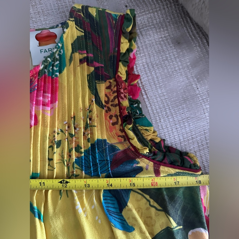 Farm Rio Resort Birds of Paradise Floral Tropical Tunic Mini Dress Size Small - Picture 8 of 10
